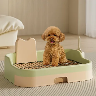 Indoor High Quality Large High Fence Iron Frame Dog Toilet Splash Proof Dog Toilet Easy Clean Dog Potty Pet Supplies