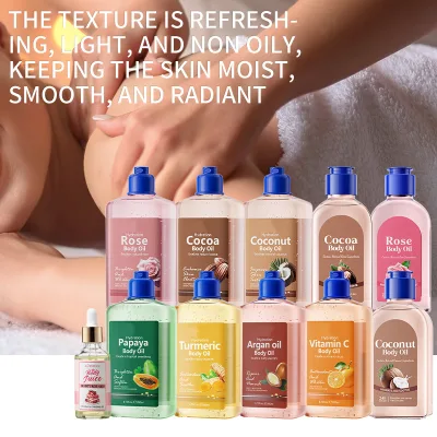 Private Label 260ml Plant-based Vitamin C Rose Body Oil Essential Massage Oil for Skin