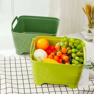 Convenient New Plastic Fruit Vegetable Wash Basket Round Colander for Home and Kitchen Use PP Material