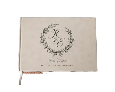 8" X 10" Custom Wedding Guest Book  Book Registry Guestbook 100 Blank Pages Guestbook for Sign in
