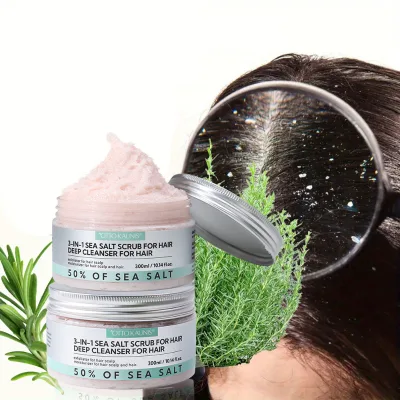 Custom Private Label 300g/500g Natural Sea Salt Gently Wash Deep Cleaning for Scalp Balance High Bubble Volume Sea Salt Shampoo