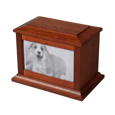 Factory Custom Wooden Funeral Cremation Urns With Photo Frame Keepsake Box Loss Pet Remembrance Box-a Peaceful Resting Place