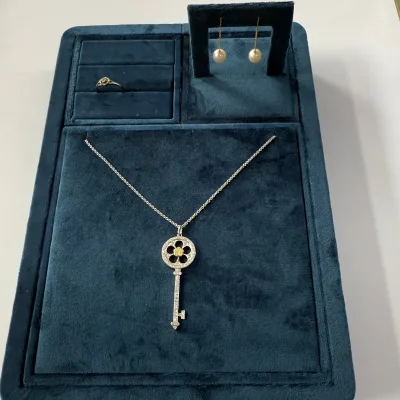 Custom Jewelry Display Tray, Blue Necklace, Ring Earring, Jewelry Tray, Storage Jewelry Tray