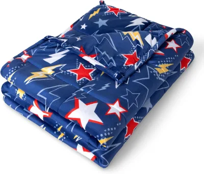 Twin or Full Size 10lb Minky Fleece Premium Heavy Blanket Nontoxic Glass Beads Superhero Weighted Blanket