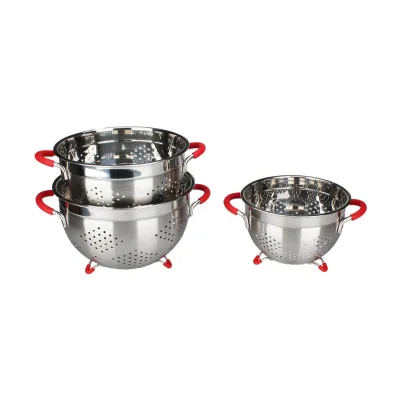 Stainless Steel Line Handle Powder Coated Eco-Friendly Colander