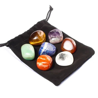 Gift Set Yoga Chakra Healing Crystals Wholesale Bulk Energy Stone 7 Chakra Stones Set With Pouch Natural Crystals Healing Stones