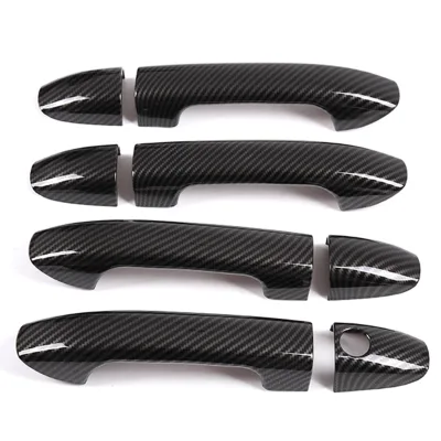 Dry Carbon Fiber Door Handle Exterior Door Handle Moulding Cover Decorative Frame Grab Handle