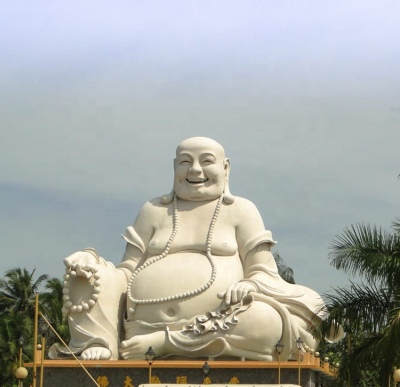 Laughing Buddha Marble Sculpture Big Size Laughing Budda for Temple Marble Buddha Customized