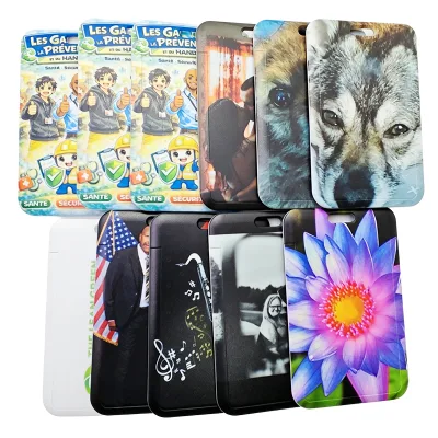 Wholesale Customizable UV ABS+PVC Badge Holder with Personalization for Work Cards Your Name/Photo/Logo Horizontal Design