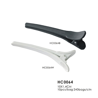 Hot Sale Black Plastic Single Prong Logo Hair Clips