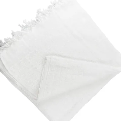 High Quality 100% Cotton Jacquard Haji Ihram Towel Wholesale White Umrah Hajj Pilgrimage Spot Towel with Custom Logo