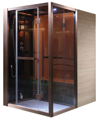Dual-purpose Wooden Sauna Shower Cabin for Home Spa Use