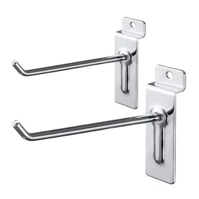 Heavy Duty Metal Chrome Plated Slat Wall Waterfall Hanging Hook for Grocery Display-Durable Design
