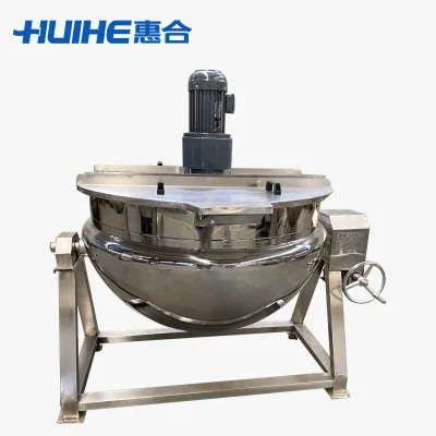 Boiler Sugar Caramel Jam Cooker Tilt Agitator Cook Steam Cooking Pot Mixer Jacket Kettle Machine with Mixer