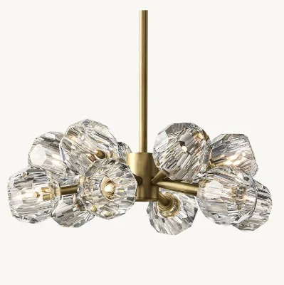 European Luxury Villa Artistic Pendant Light for Living Room Hollow Hall Lighting Elegant Ivory Coconut Shell Chandelier