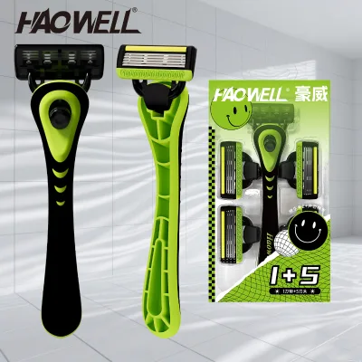 Quality Disposable Man razor System Razor of Germany Stainless Steel Material Five Blade with Lubricant for Wholesale and Retail