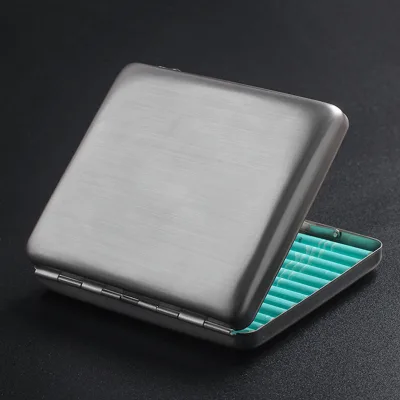 Creative Metal Cigarette case Accommodates 20 Thick 24 Regular Cigarettes; Dual-purpose Modern Minimalist Design Portable