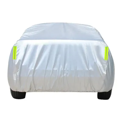OEM Customized Logo Grey Plastic Car Cover Waterproof Sports Design Body Cover for Outdoor Protection Made of Peva