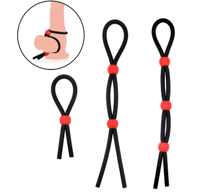 Cross-Border Hot Supply of Husband and Wife Together Delay Double Ring Silicone Locking Semn Rope Male Adult Sex Goods