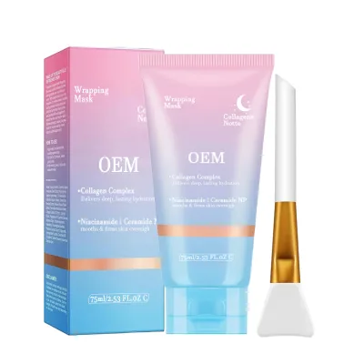 OEM Collagen Night Wrapping Mask Niacinamide Ceramide Deep Hydrating Firming Pore Care 75ml