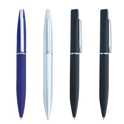 Hot Selling Customised Logo Black Metal Mate Ball Pen with Glossy Lacquer Finish 0.7 mm Flat Head Hot Sell