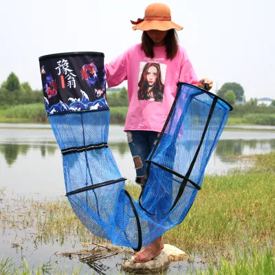 Hot Selling Foldable Rubberized Mesh Fishing Basket China's Cheap Collapsible Fish Keeping Net Live Well for Fish Care