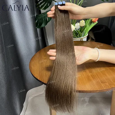 Factory High Quality Single Donor Remy Double Drawn Hair Full Cuticle Aligned Tape in Extensions for Women
