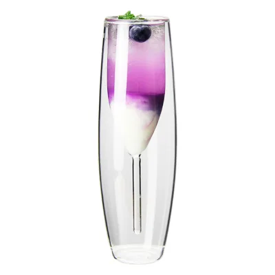 Transparent Glass champagne Wine Whisky Cup Double Wall Wine Glasses for Wedding Party Banquet