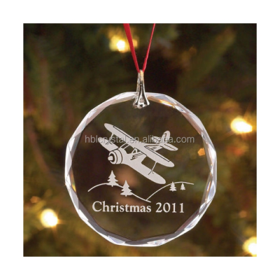 Honor of Crystal Personalized Engraved logo Crystal Ornament for Christmas Gifts,decoration