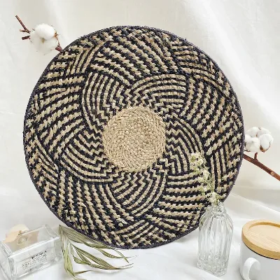 Natural Round Seagrass Boho Charger Plate Placemats Home Decoration Set Wedding Table Mat