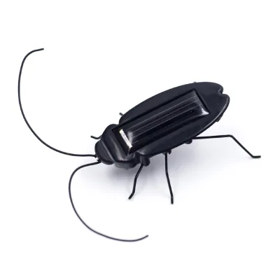 KUNOGSHUN Factory Direct Simulation Solar Powered Energy Vibrating Educational Black Cockroach Bug Toys for Kids Children Gifts