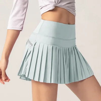 New Design Custom logo Women Tennis Skirt Anti-exposure Outdoor Sports Quick Drying Pleated Athletic Skirt