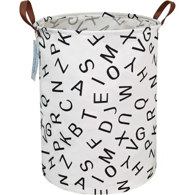 High Quality Waterproof Foldable Cotton Linen Laundry Storage Hamper with Zipper 92x61cm for Dirty Clothes