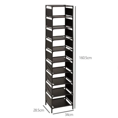Multi-Functional 9-Level Non-Woven Fabric Shoe Rack Waterproof and Dust-Proof for Living Room Storage