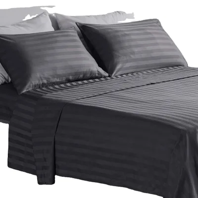 1800 Striped All Sizes Bedding Set Soft Brushed Microfiber Sheet Set