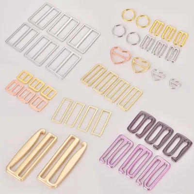 Sea Water Resist 0/8/9 shaped alloy adjuster slider swimwear met al ring buckle for trousers wedding gowns, lingerie, sportswear