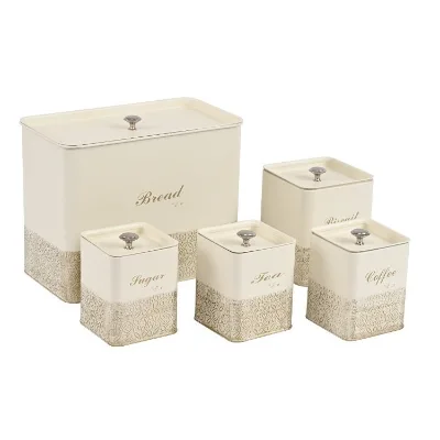 Wholesale Concave Lid European Flower Bread Box Bread Storage Box Embossed Can Body Food Storage Box