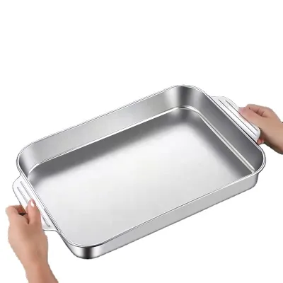 Zhongte Kitchen Baking Tray Stainless Steel Tray Bakery Ware Bread Baking Tray for Oven