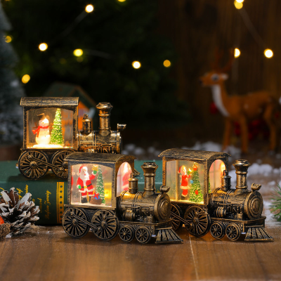 New Christmas Decorations Luminous Water Injection Lights Christmas Crystal Lanterns Snow Lights LED Christmas Lamp Night Light