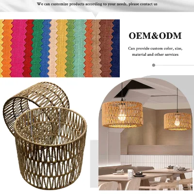 Handicraft Wall Lamp Basket Rattan Woven Pendant Light Shades for Living Room Rattan Pendant Lights Lamp Shade