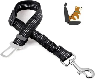Dog Seat Belts for Cars - Dog Seat Belt Adjustable Elastic Bungee - Strong Durable Dog Car Harness