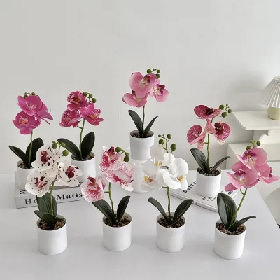 Artificial Flowers to Decorate Party Mold for Home Decoration Items Artificial Phalaenopsis Flower Potted