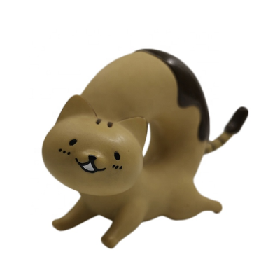 OEM Furyu Figure Toy Injection Japanese Action & Cartoon PVC Donut Cat for Kids Gift Brown Unisex Animals Japan Anime Pretty
