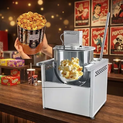 Gas Popcorn Machine 8 Oz Kettle Style Countertop 220V with Warming Deck Wholesale