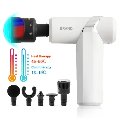 2025 Mini Massage Gun Brushless 2000mAh Battery with Hot/Cold Heads 30W Motor 5 Massage Heads for Body