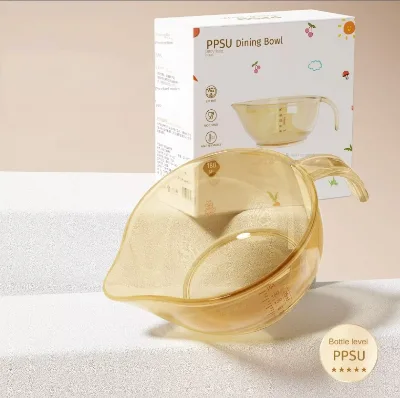 PPSU Baby Feeding Bowl with Spout, Newborn Infant Feeding Utensils for Water, Milk, Rice Cereal & Powder, Kids Tableware