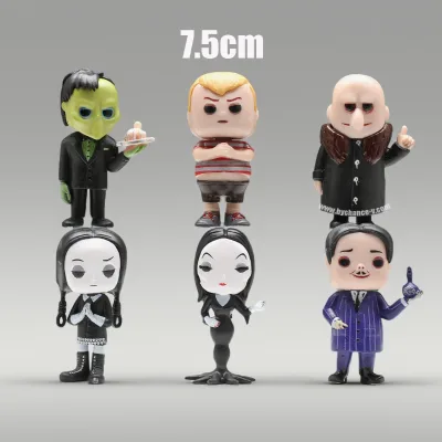 Gothic Family Cartoon Character Plastic Figurine Toy Famous US TV Series Collectible Model Fans Halloween Party Home Desk