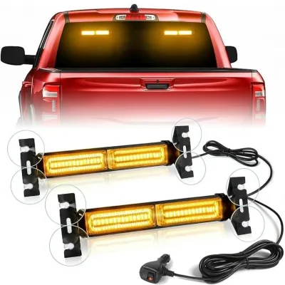 12V/24V COB Emergency Dash Strobe Lights Safety Lights 72LED Flashing Warning Green LED Windshield Visor Traffic Light