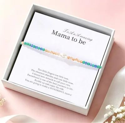 Mother's Day Gift - Bohemian Pearl Beaded Glass Crystal Bracelet - Round Beach-style Fashionable Accessory