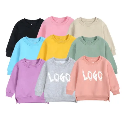 OEM Boys Sweatshirt Custom Logo Kids Wholesale High Quality Fleece Crewneck Pullover Blank Sweatshirt Loose Fit Sweatshirt Kids
